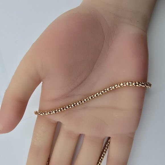 Bold Rose Gold Bead Chain Necklace – 17.7 Inch Luxe Polish Look, XPNL0016 - Picture 6 of 12